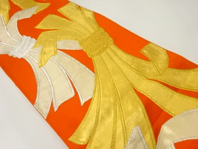 JAPANESE KIMONO / ANTIQUE FUKURO OBI / SILK / WOVEN NOSHI